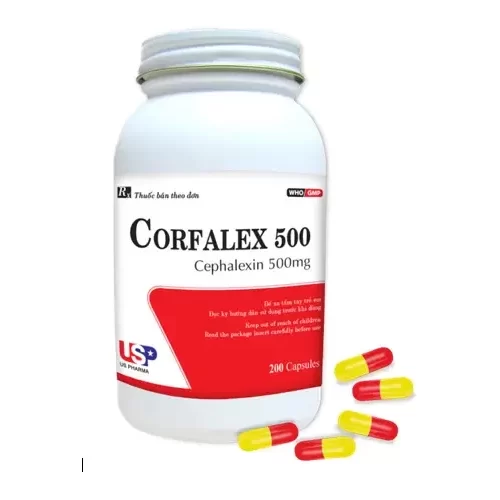 Thuốc Corfarlex 500 dạng viên hoạt chất Cephalexin 500mg