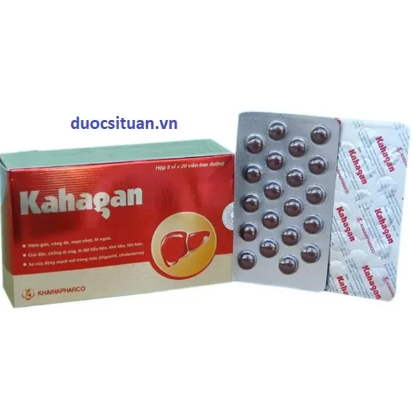 Thuốc Kahagan Khaihapharco hỗ trợ chức năng gan nguyên liệu thảo dược Hộp 5 vỉ x 20 viên