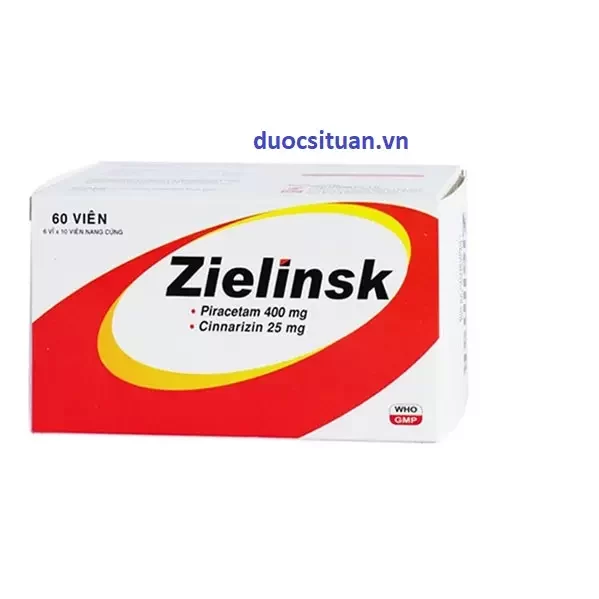 Thuốc Zielinsk Davipharm hoạt chất Piracetam và Cinnarizin Hộp 6 vỉ x 10 viên