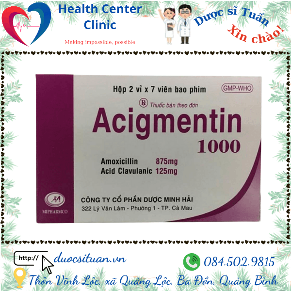 Khang sinh Acigmentin 1000 la thuoc gi?