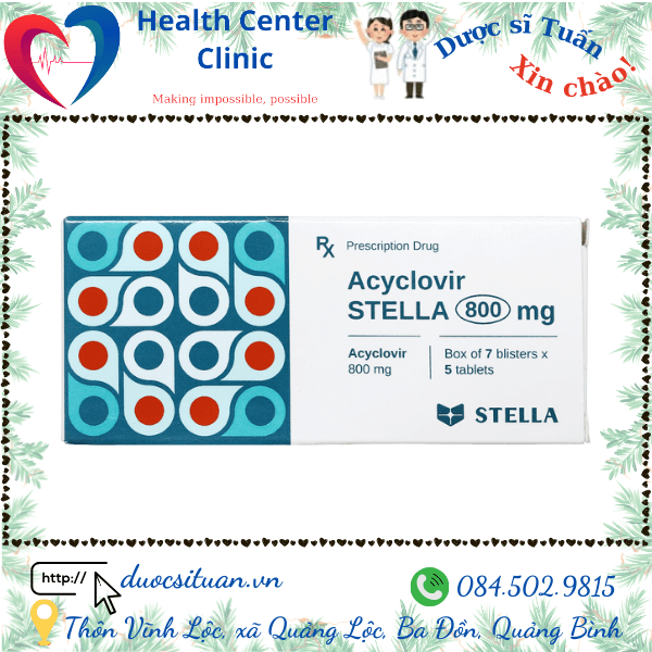 Acyclovir Stella 800mg cach dung